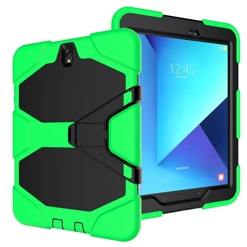 Wholesale Protective hybrid Shockproof pc silicon Bumper Kid Tablet Stand Case Cover for Samsung Galaxy Tab S3 9.7