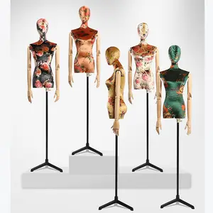 Dress form xinji elegant adjustable female decorative half body maniquies women dummy mannequin