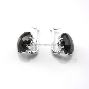 Genuine Round Shape Smoky Quartz Gemstone 925 <b>Sterling</b> <b>Silver</b> <b>Stud</b> <b>Earrings</b> Handmade Jewelry Fashion <b>Stud</b> <b>Earring</b> for Women - Product Image 1