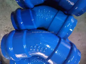 BS EN12842 PVC Pipes Fittings Coating Ductile Iron Double Socket 45 Deg Bend