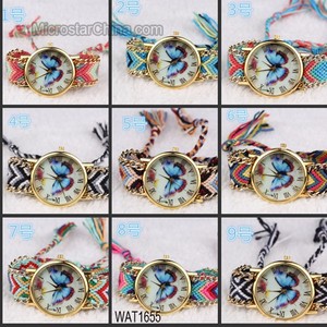 Braided analog quartz chain custom cheap friendship bangle watches for birthday gift - Product Image 1