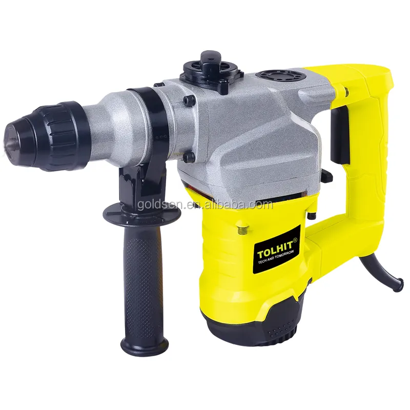 TOLHIT Yellow Speed Variable Home Wall Drilling Machine Demolition Breaker Industrial Electric Power Rotary Hammer 28mm 1200w