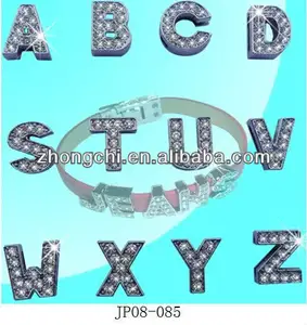 Charm elmas mektubu slayt charm, alfabe charms-ZS3002