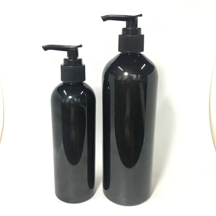 Пластиковый насос для черного шампуня, 250 мл, 500 мл, Бостонская бутылка с черным насосом, пластиковая бутылка для шампуня для волос