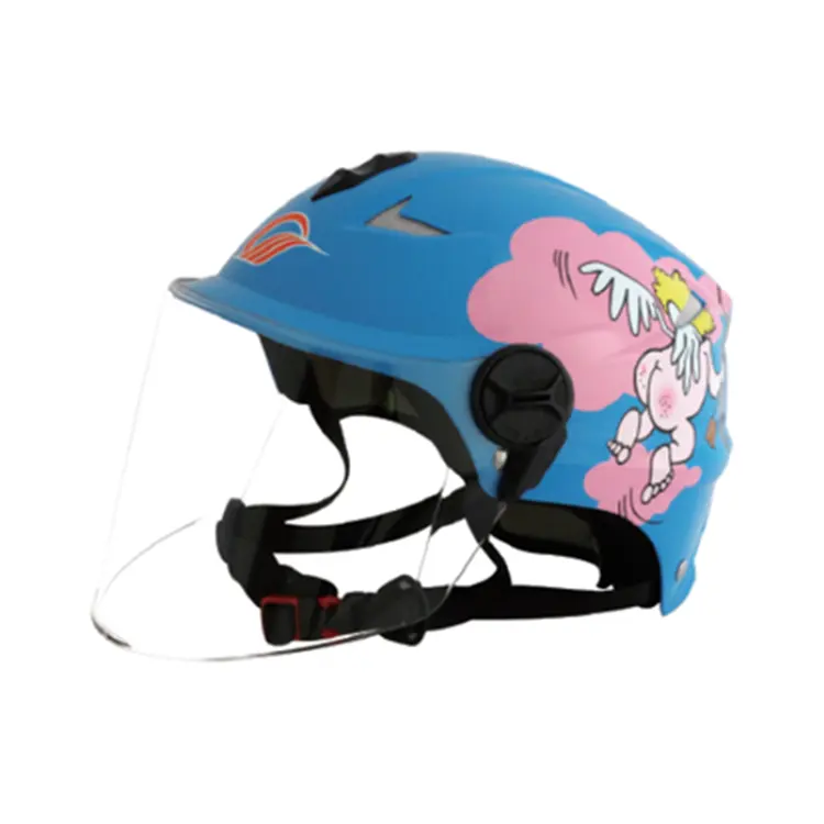 Capacete com rosto aberto azul personalizado, capacete de parlidar motocicleta