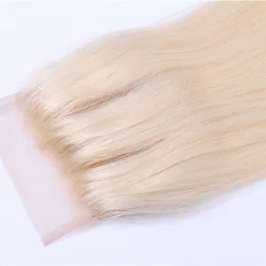 Blonde Brazilian Hair Closure Virgin Human Hair Silk Straight 4*4 Hair Lace Closure