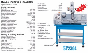 <span class=keywords><strong>Tour</strong></span> à métaux manuel de table HQ500 avec fonction de fraisage combinée SP2305 - Product Image 6