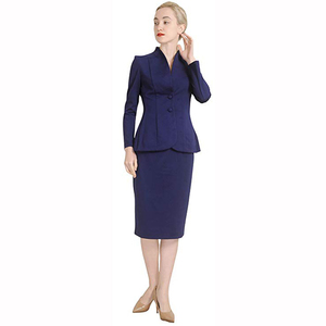 Conjunto de dos piezas de falda <span class=keywords><strong>azul</strong></span> cielo <span class=keywords><strong>para</strong></span> <span class=keywords><strong>mujer</strong></span>, <span class=keywords><strong>traje</strong></span> de negocios, elegante, Formal, adelgazante, diseño aerodinámico - Product Image 4