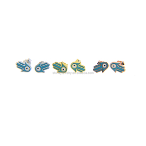<span class=keywords><strong>Mini</strong></span> <span class=keywords><strong>pendientes</strong></span> minimalistas de plata de ley 2023 para mujer, joyería delicada, a la moda, con mano de hamsa, 6mm, 925 - Product Image 2