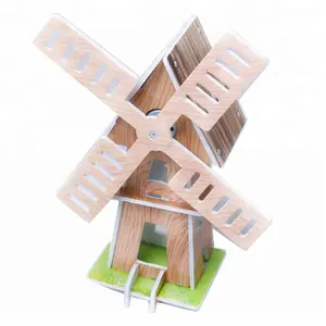 Solar Powered Educational Toys Paper DIY Windmill for Kids