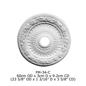 Polyurethane High Density Beautiful Decorative PU Luxury Crystal Ceiling Lighting Medaglione Per Soffitto / <strong>Rosone</strong> Per Soffitto - Product Image 2