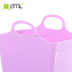 Promotional <strong>Soft</strong> Plastic Desk Organization Mini PE <strong>Storage</strong> <strong>Basket</strong> with Handle - Product Image 4
