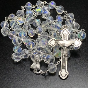 6*8mm AB placage facette cristal clair chapelet religieux <span class=keywords><strong>mariage</strong></span> collier - Product Image 2