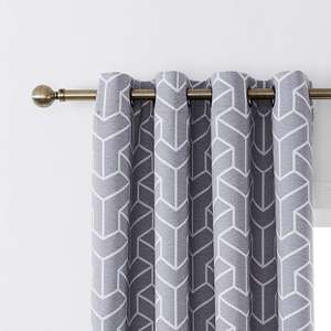 Grey Geometric <strong>Lines</strong> <strong>Curtains</strong> for Bedroom Grommet Top <strong>Thermal</strong> Insulated Blackout Print <strong>Curtain</strong> Panels for Living Room - Product Image 2
