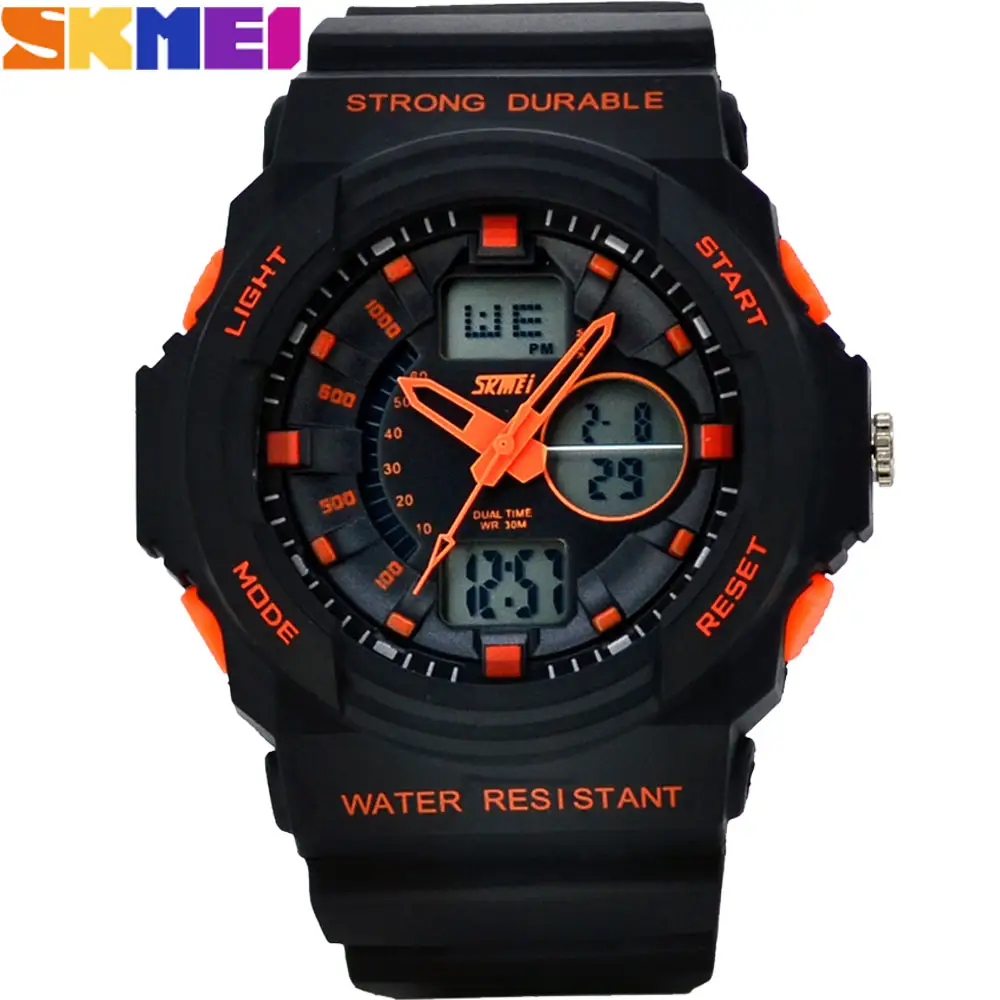 SKMEI 0955 Men Digital & Quartz Wristwatch Silicone Strap LED Fashion Analog 30M Waterproof Watches Men relogio masculino