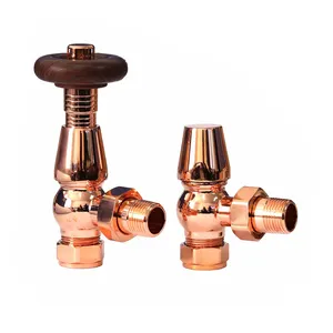 Red copper Angle Traditional Thermostatic Radiator Valve Cast Iron Radiator Valve