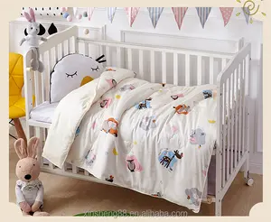 Bộ Chăn Ga Gối Đệm Trẻ Em In Hình 100% Cotton Từ Nhà Cung Cấp Trung Quốc/Khăn Trải Giường Cũi Trẻ Em Hoạt Hình