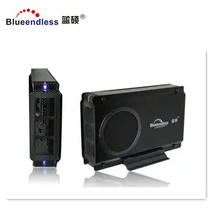 Design sottile 3.5 ventola di raffreddamento hard disk enclosure USB 3.0 external SATA thunderbolt lan caso hdd 3 tb