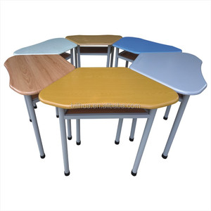Mesas y sillas escolares <span class=keywords><strong>modernas</strong></span> de madera para estudiantes, muebles escolares de dos asientos dobles de buena calidad - Product Image 4