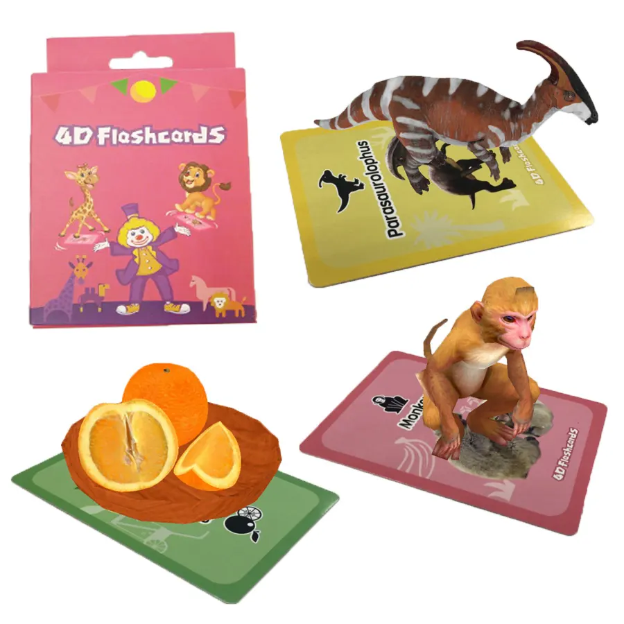 2021 top sale Augmented Reality educational Interactive 4D flashcards kids for educational toys