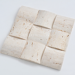 <span class=keywords><strong>Mosaico</strong></span> <span class=keywords><strong>in</strong></span> Marmo Travertino Lander Stone con Design 3D per Caminetto e Soggiorno - Product Image 2