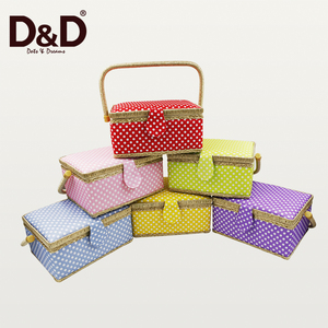 D & D Boîte à <span class=keywords><strong>couture</strong></span> en tissu polyester et bois multifonctionnelle faite à la main Panier de rangement Vente en gros à usage domestique Construction en corde de coton - Product Image 1
