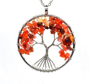 Collier JOYA GIFT en argent avec cristal, 7 chakras, <span class=keywords><strong>bijoux</strong></span> de mode, chaîne pour femme, pendentif <span class=keywords><strong>arbre</strong></span> de vie - Product Image 5