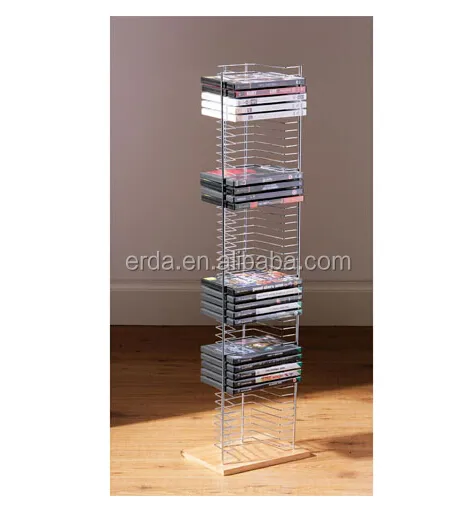 Floor Standing Wood Base 50 CDs DVD/CD塔Rack