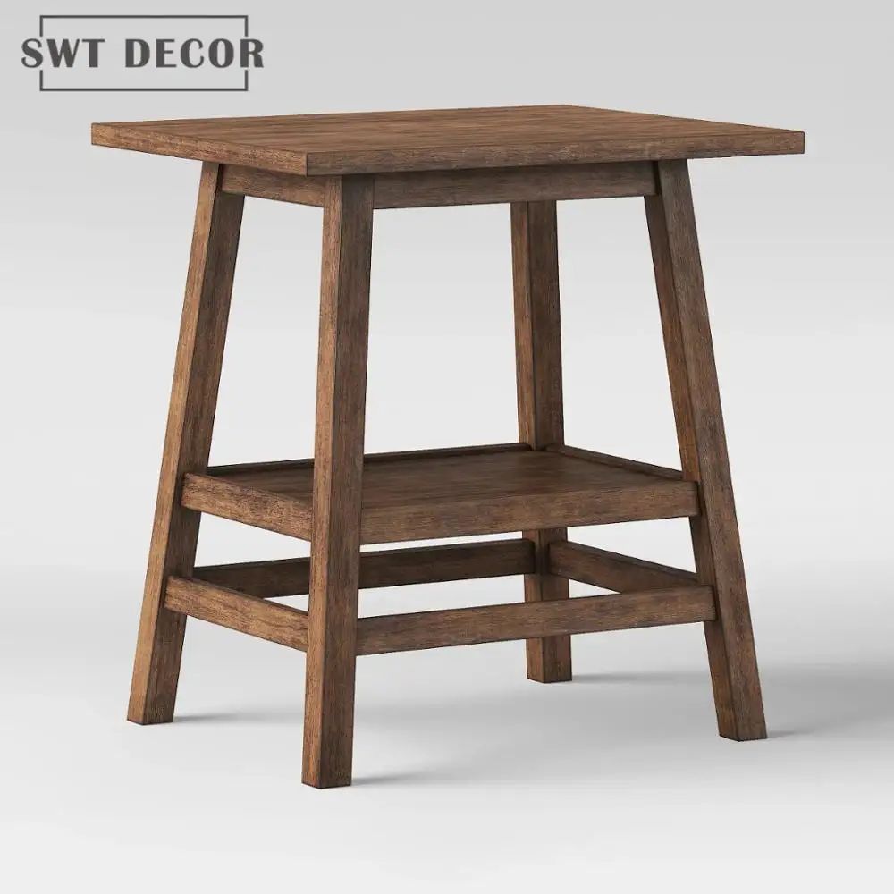Candeeiro de mesa de café de madeira reprodução swt, quadro rústico com prateleira