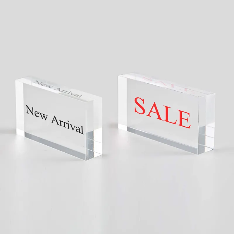 Custom Size Clear Acrylic Sign Board Cube Company Name Display Brand Logo Sign Block Customized Personalized Name Title Logo