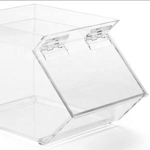 काउंटरटॉप टेबल स्पष्ट 1 गैलन ऐक्रेलिक कैंडी बिन w/हिंग ढक्कन कैंडी कंटेनर एक्रिलिक मिठाई भंडारण बॉक्स - Product Image 1