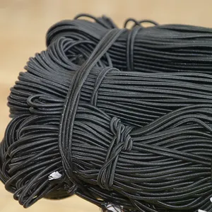 QUALITY 3mm BLACK Elastic Cord Flat For Sewing Making Face Masks Thin  Elastic