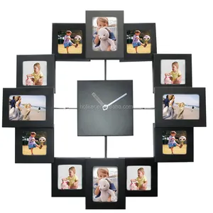 Nero 12 picture photo frame famiglia cornice e il pezzo di tempo orologio da parete moda moderna