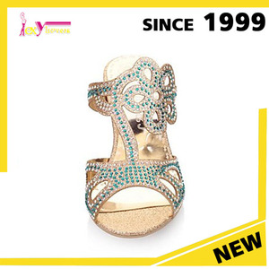 Rhinestones llenos con diseño de la flor mujeres zapatos de tacones bajos para mujer zapatilla calzado fiesta - Product Image 3