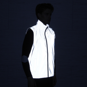 سترة جمبسوت من الفضة العاكسة ذات رؤية عالية من البوليستر ، سترة بلا أكمام مقاومة للماء للخارج لركوب الدراجات - Product Image 1