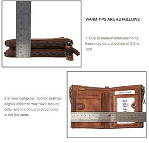 Portacarte multifunzionale portamonete minimalista con cerniera portamonete con finestra ID portafogli Bifold Vintage Hasp - Product Image 5