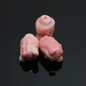 SL0342 горячая Распродажа Синтетический Коралловый камень резной розовый Будда бусины