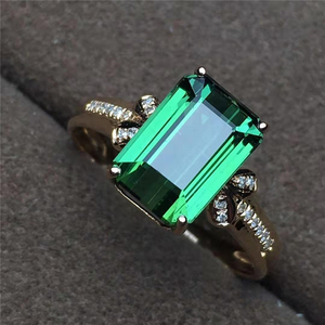 <span class=keywords><strong>Bangkok</strong></span> gouden sieraden 18 k goud Zuid-afrika real <span class=keywords><strong>diamond</strong></span> natuurlijke toermalijn ring voor vrouwen ringen vrouwelijke - Product Image 1