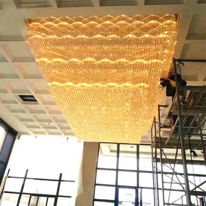 Özel K9 büyük düğün avize modern LED kristal avize aydınlatma ziyafet avizeler tavan lambası
