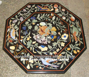 Pietra Dura Marble Inlaid Handmade Beautiful Dining Table Top - Product Image 1