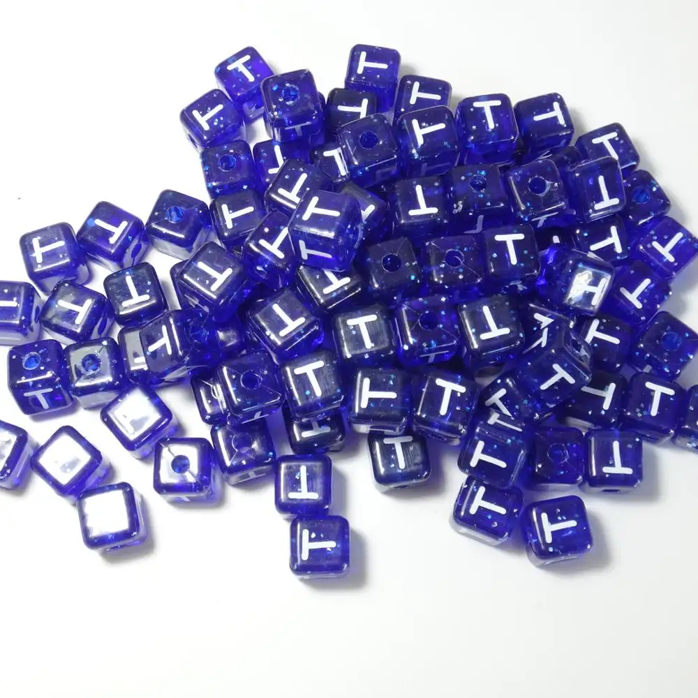 Pkc-2015 1.2x1.2x1.2cm con foro verticale di plastica alfabeto dadi tallone