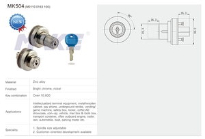 Verrou de sécurité coulissant à enfoncer MK504 pour tiroirs et boîtes de meubles, style design industriel pour écoles, gymnases et hôtels - Product Image 2
