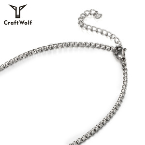 Craft Wolf Chain <strong>Black</strong> Steel Bullet Personalised <strong>Necklace</strong> for Cool Young <strong>Mens</strong> Women - Product Image 2