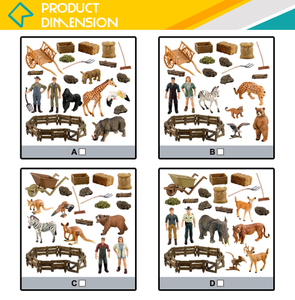 Jouets en plastique de la jungle en gros, animaux sauvages en vrac avec des noms et une maison de chasseur - Product Image 3