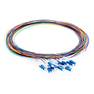 Cauda de fibra ótica multimodo, 4/6/8/12/24/48 cores lc/sc/fc/st/lsh/upc om4 pigmento