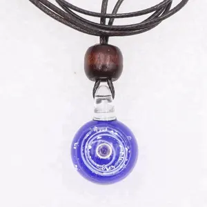 Twisted Space Glass Pendant Blown Glass Universe Charms Planet Stars Night Sky Galaxy Necklace for Men Boyfriend Gift