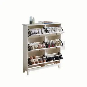Hot Sale 16 Pair Simple European Modern <strong>Narrow</strong> Customized <strong>Shoe</strong> Storage <strong>Cabinet</strong> with Flip Drawers - Product Image 3