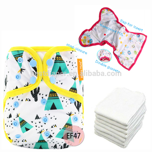 Feliz flauta reutilizable bebé orgánico del pañal del paño del poliester tela de muselina <span class=keywords><strong>anime</strong></span> cubierta del pañal - Product Image 1