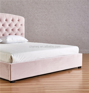 Luxurious Pink or off <strong>White</strong> Antique Velvet Fabric <strong>Storage</strong> <strong>Bed</strong> Headboard <strong>Frame</strong> <strong>with</strong> Buttons - Product Image 6