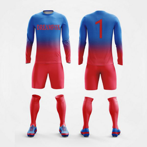 Bộ Oem Đầy Đủ Thiết Kế Riêng Của Bạn Dài Tay Áo Bóng Đá Jersey Kit Dài Tay Áo Uniformes De Soccer - Product Image 5